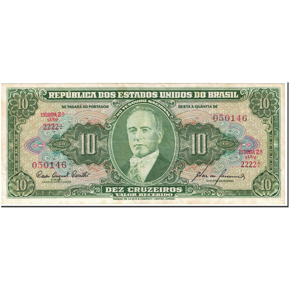 Banconote, Brasile, 10 Cruzeiros, 1953, Undated (1953), KM:159f, BB