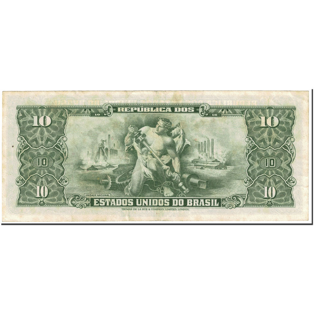 Banconote, Brasile, 10 Cruzeiros, 1953, Undated (1953), KM:159f, BB