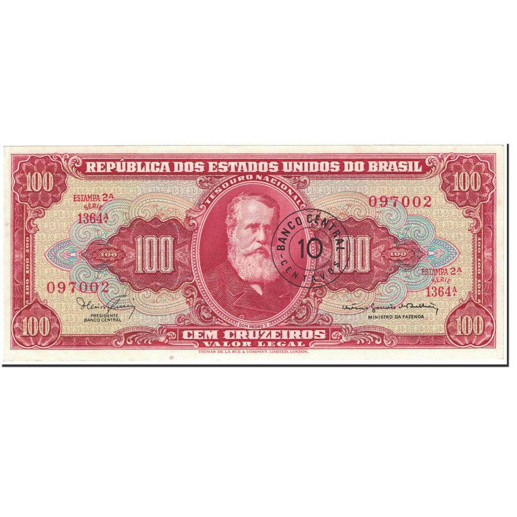 Banknote, Brazil, 10 Centavos on 100 Cruzeiros, 1967, Undated (1967), KM:185b