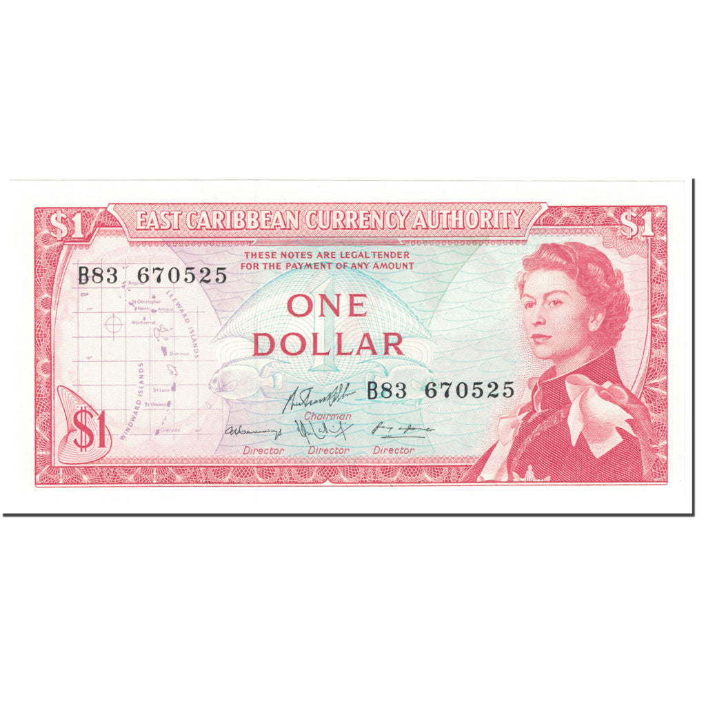 Banknote, East Caribbean States, 1 Dollar, 1965, Undated (1965), KM:13g