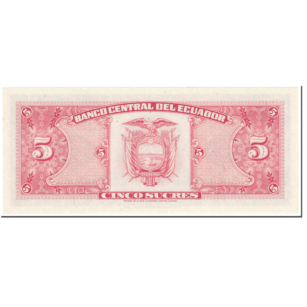 Banknote, Ecuador, 5 Sucres, 1980, 1980-05-24, KM:113c, UNC(65-70)