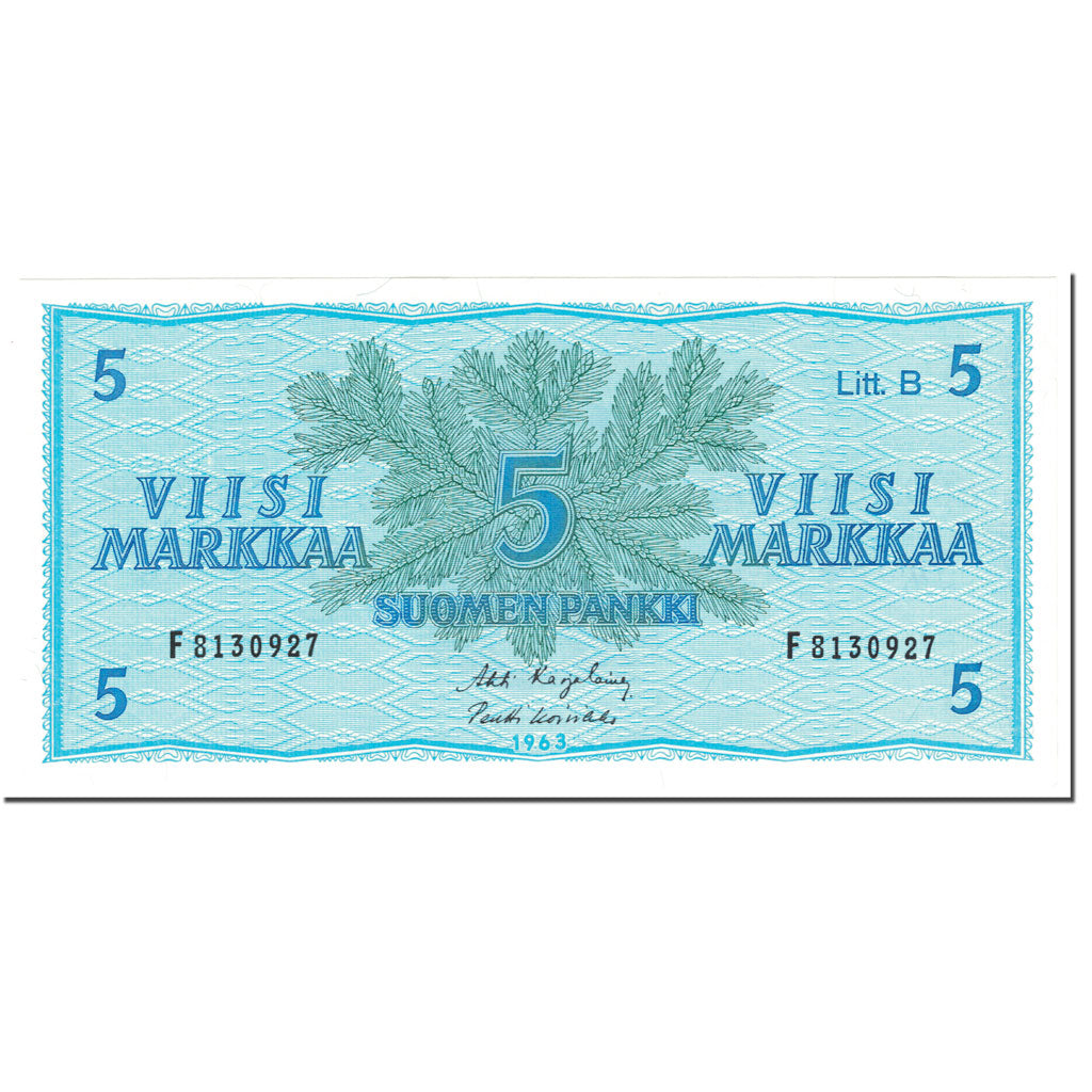 Banknote, Finland, 5 Markkaa, 1963, 1963-04-25, KM:99a, UNC(65-70)