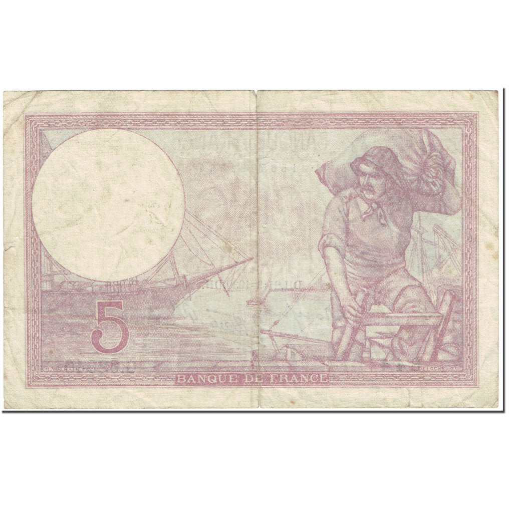 Francia, 5 Francs, 5 F 1917-1940 ''Violet'', 1939, 1939-09-21, MB, Fayette:4.9