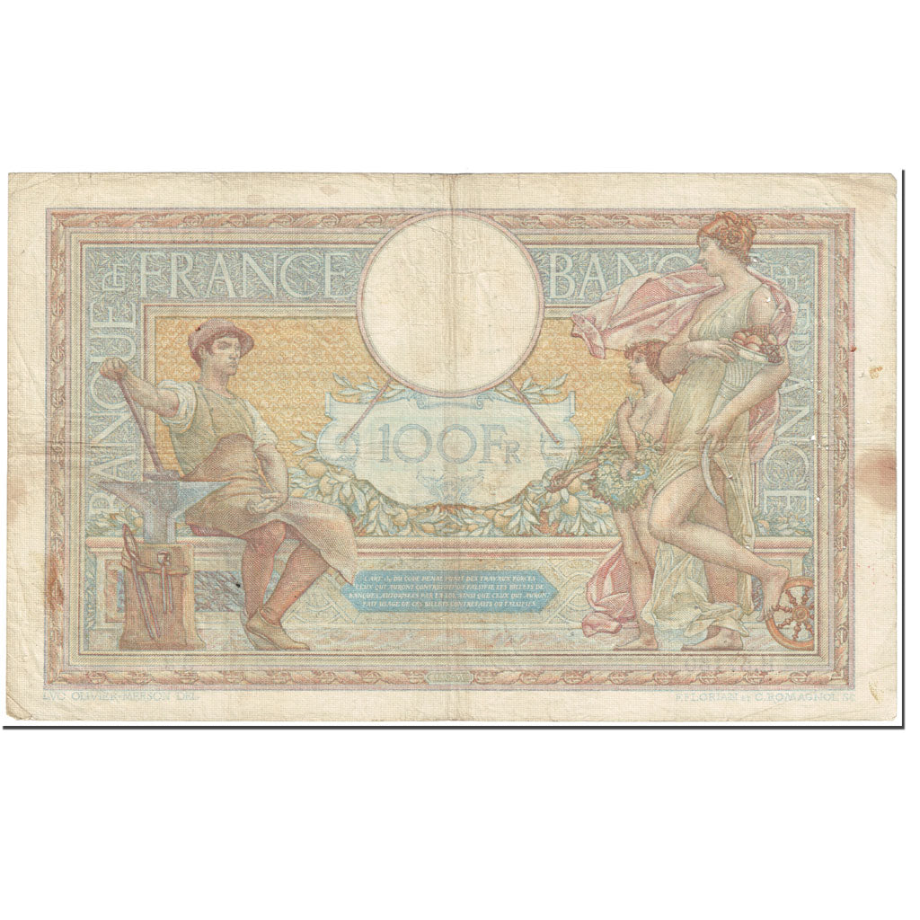 Francia, 100 Francs, 100 F 1908-1939 ''Luc Olivier Merson'', 1938, 1938-01-13