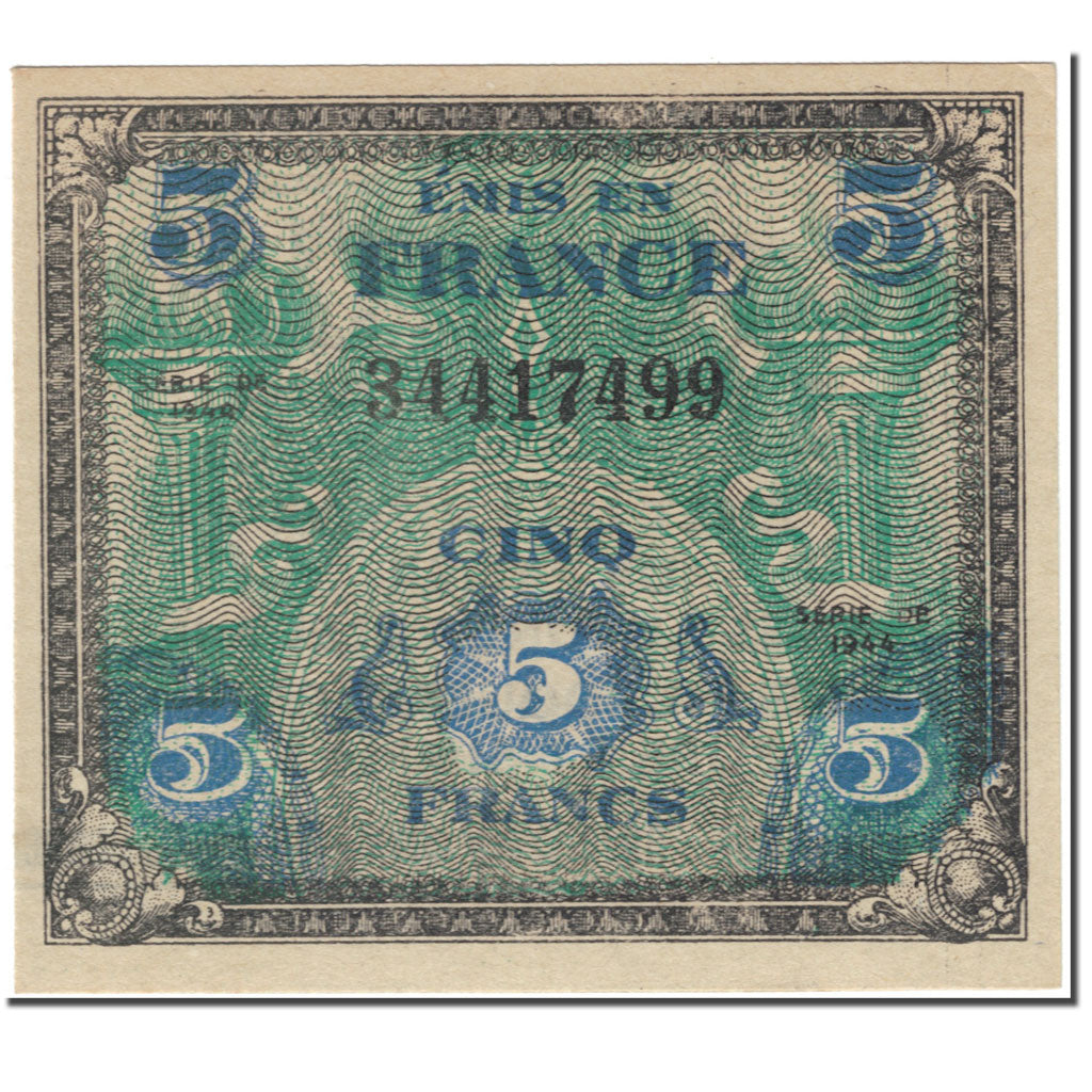 Francia, 5 Francs, 1944 Flag/France, 1944, Undated (1944), FAKE, SPL-