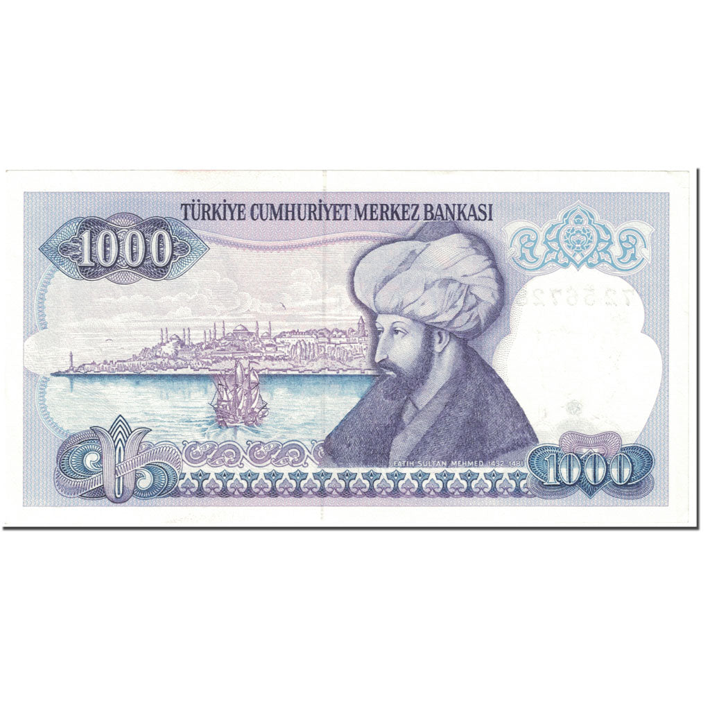 Banknote, Turkey, 1000 Lira, 1988, Undated (1988), KM:196, UNC(65-70)