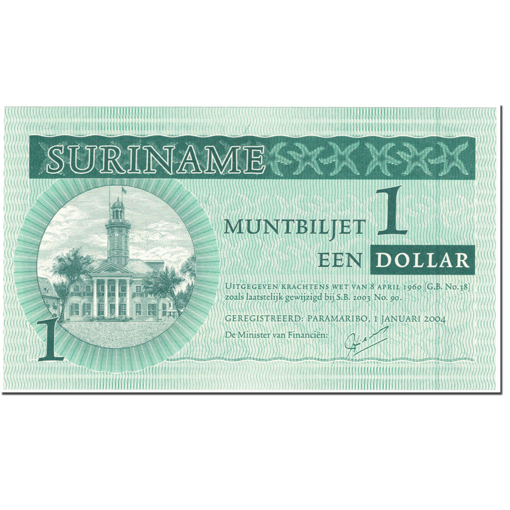 Banknote, Surinam, 1 Dollar, 2004, 2004-01-01, KM:155, UNC(65-70)
