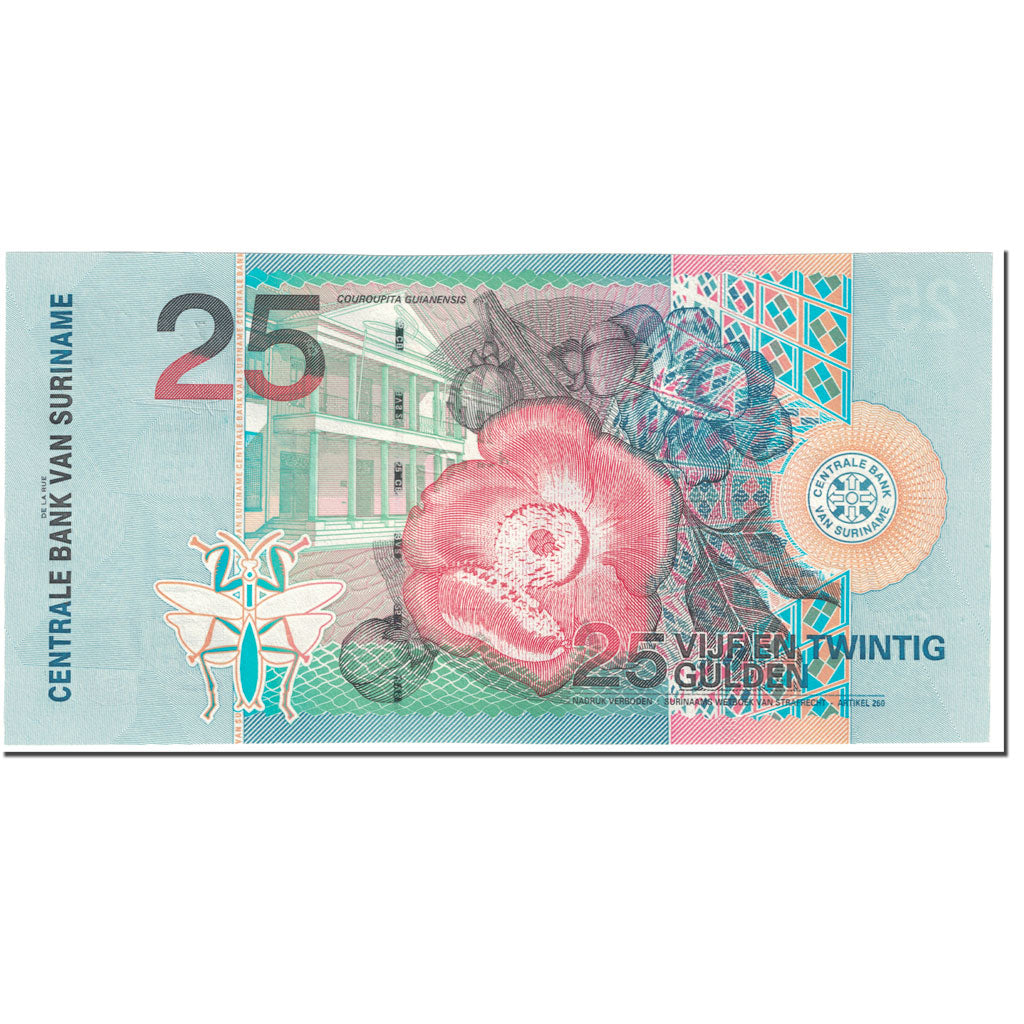Banknote, Surinam, 25 Gulden, 2000, 2000-01-01, KM:148, UNC(65-70)