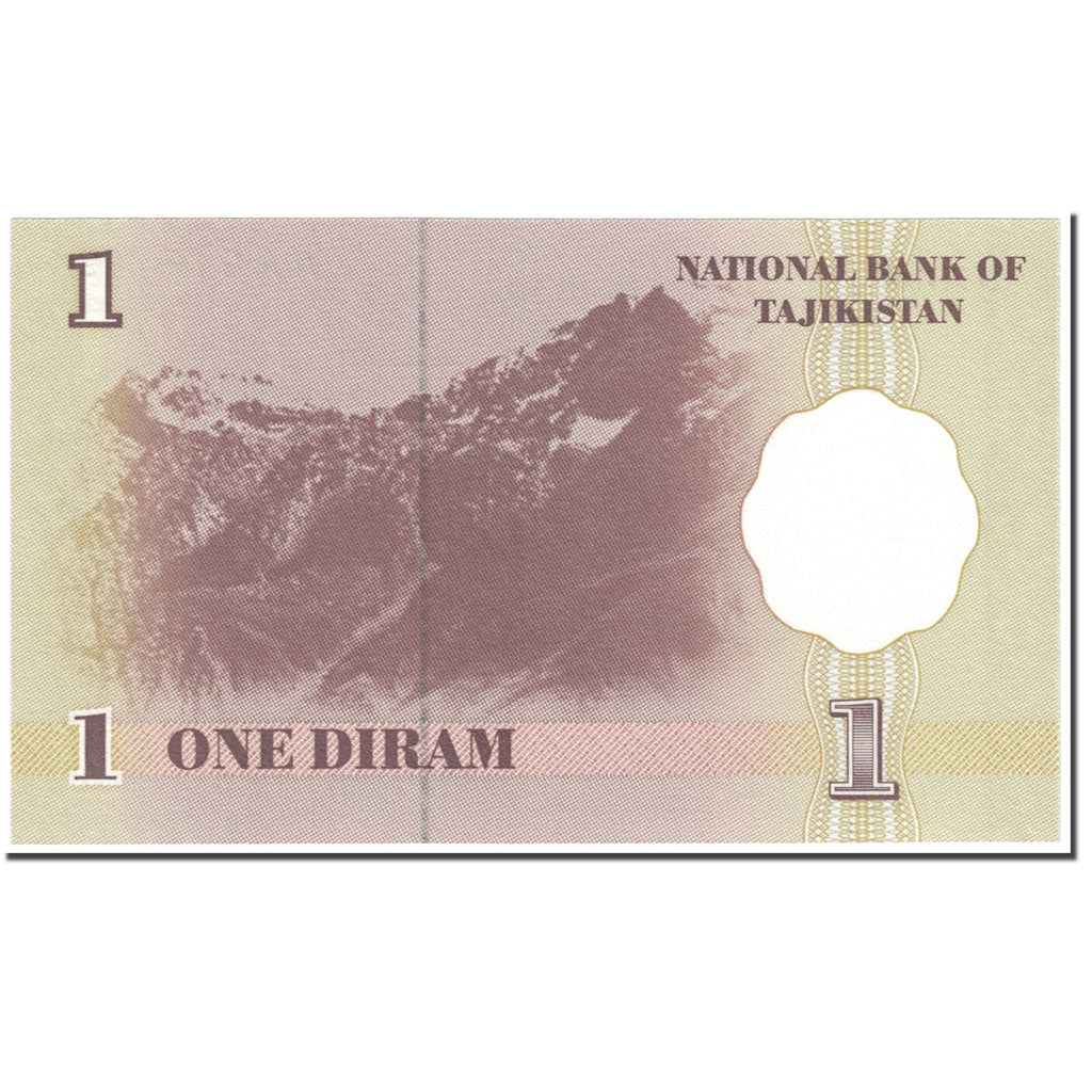 Biljet, Tajikistan, 1 Diram, 1999-2000, Undated (1999-2000), KM:10a, NIEUW
