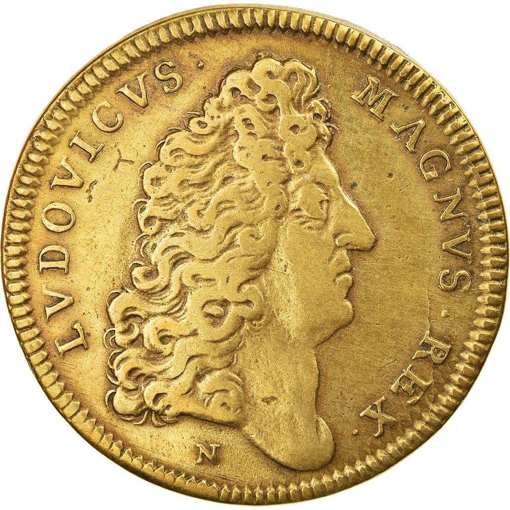 Francia, Token, Royal, Louis XIV, Auget Victoria Vires, History, BB+, Ottone