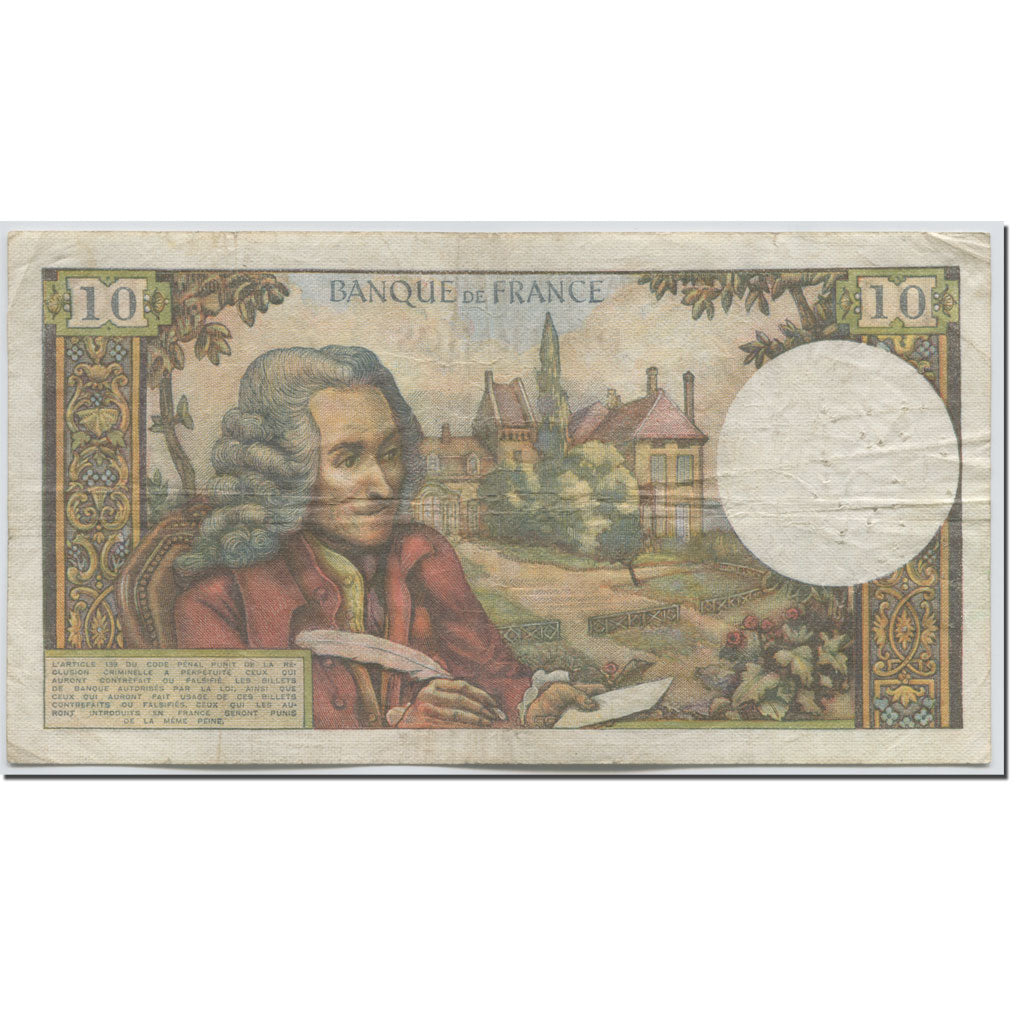 France, 10 Francs, 10 F 1963-1973 ''Voltaire'', 1970, 1970-07-02, VF(20-25)