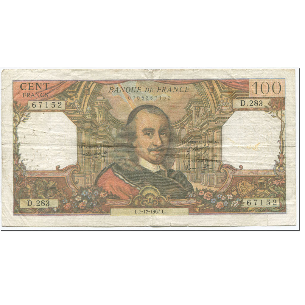 Frankrijk, 100 Francs, 100 F 1964-1979 ''Corneille'', 1967, 1967-12-07, TB