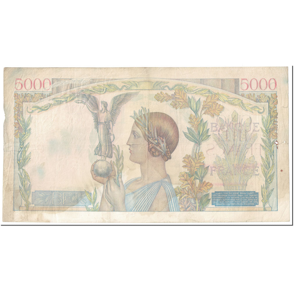 Francia, 5000 Francs, 5 000 F 1934-1944 ''Victoire'', 1942, 1942-07-30, BC
