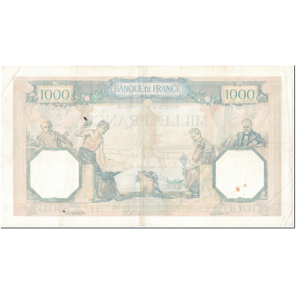 France, 1000 Francs, 1 000 F 1927-1940 ''Cérès et Mercure'', 1940, 1940-07-18