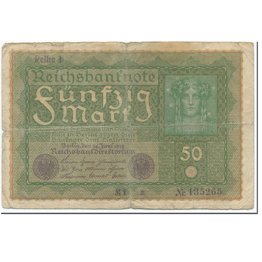 Banknote, Germany, 50 Mark, 1919, 1919-06-24, KM:66, VF(30-35)