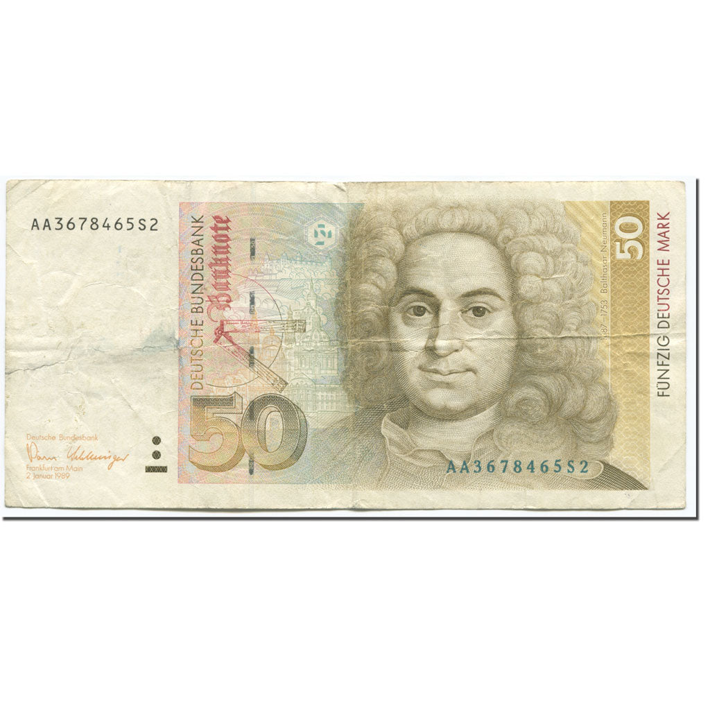 Banknote, GERMANY - FEDERAL REPUBLIC, 50 Deutsche Mark, 1989, 1989-01-02