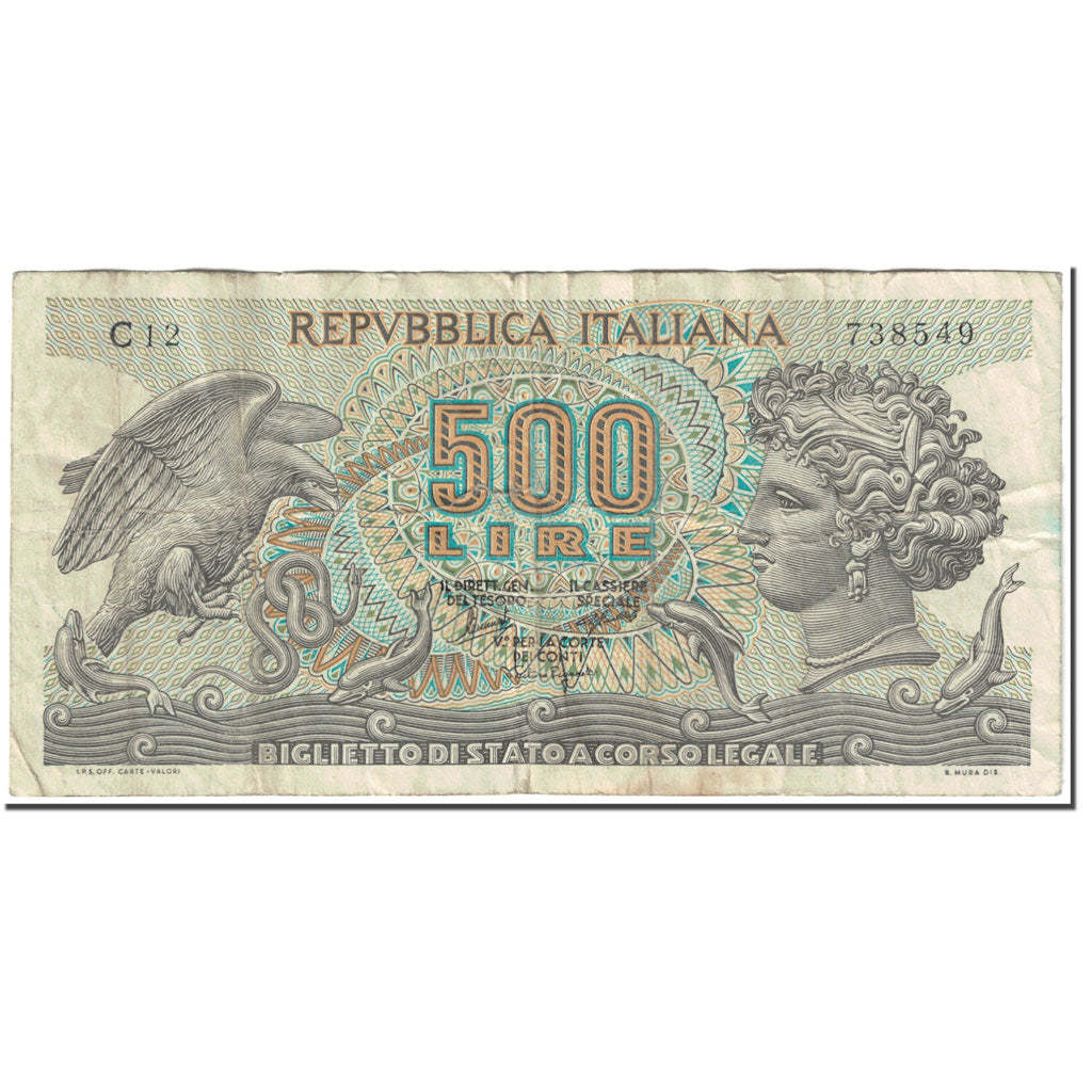 Banknote, Italy, 500 Lire, 1966, 1966-06-20, KM:93a, VF(30-35)