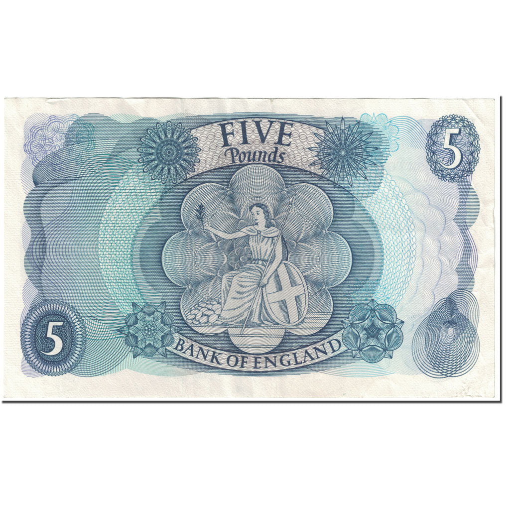 Banknote, Great Britain, 5 Pounds, 1966, Undated (1966), KM:375b, AU(55-58)