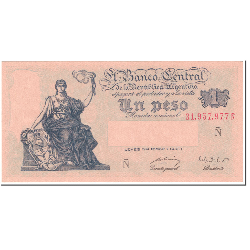 Banknote, Argentina, 1 Peso, 1952, Undated (1952), KM:262, UNC(65-70)