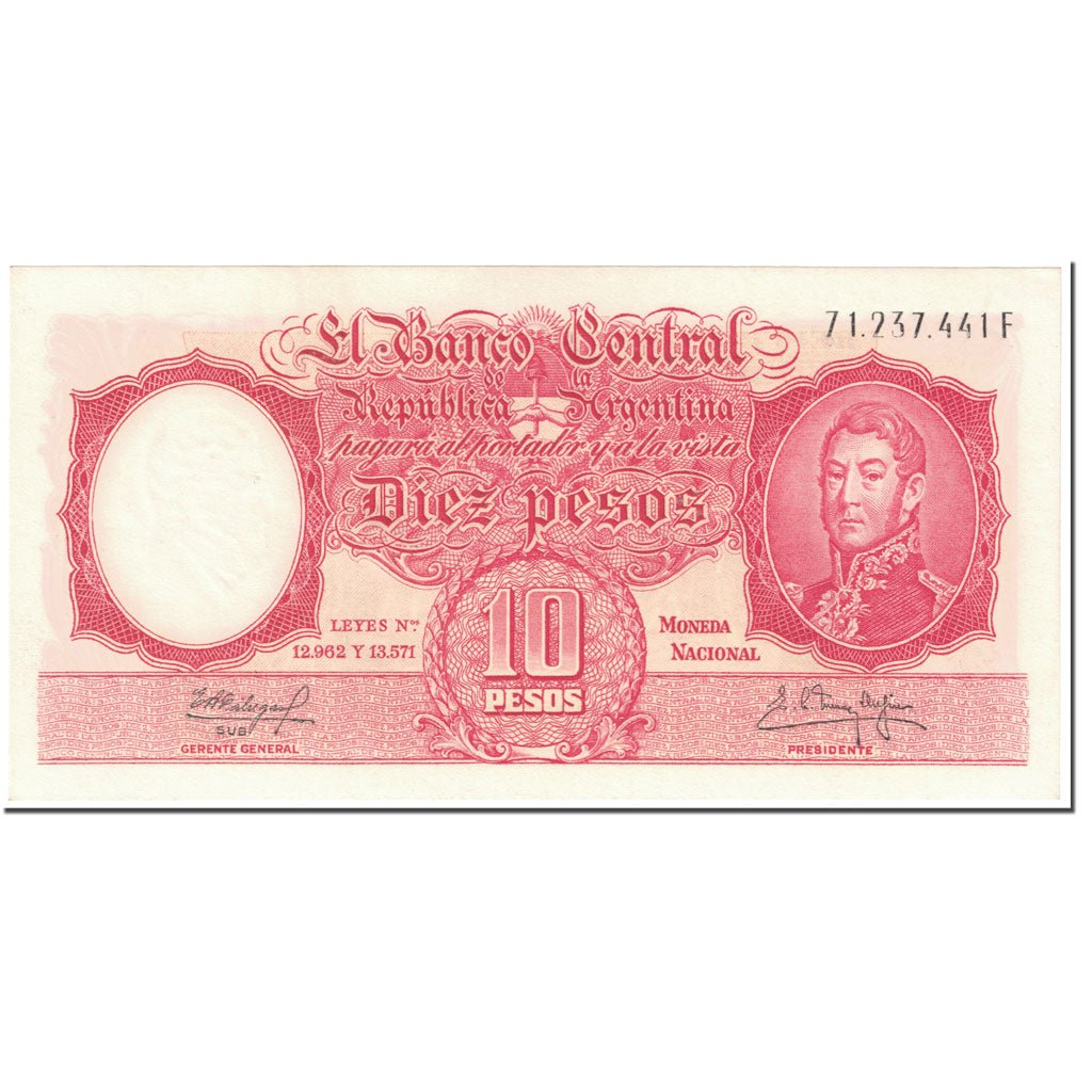 Banknote, Argentina, 10 Pesos, 1954, Undated (1954), KM:270c, UNC(64)