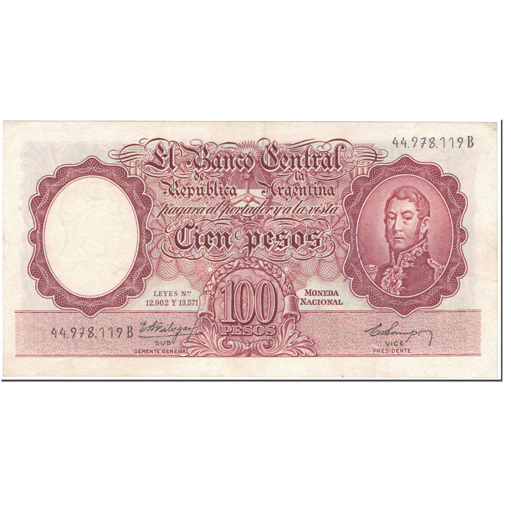 Banknote, Argentina, 100 Pesos, 1957, Undated (1957), KM:272b, AU(50-53)