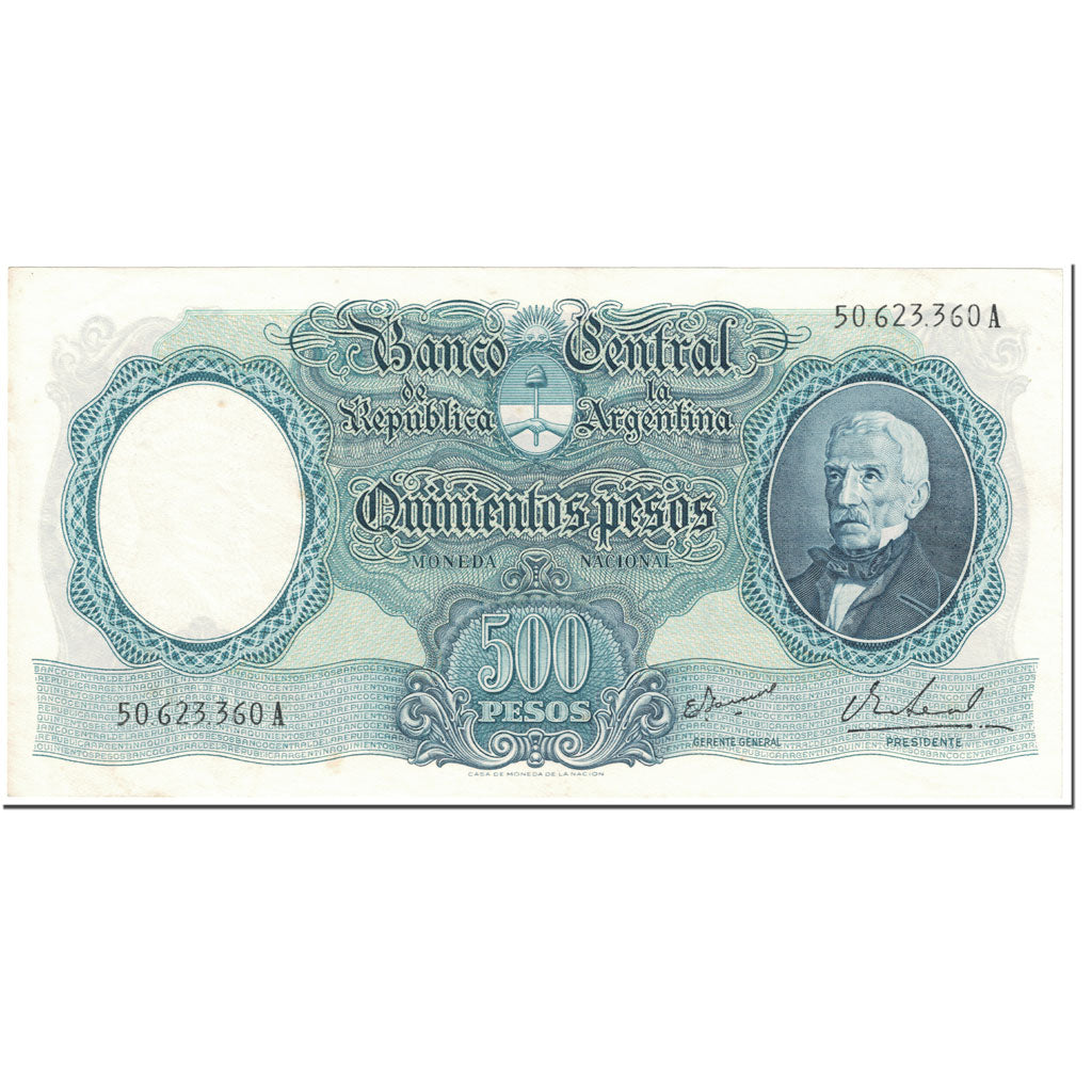 Banknote, Argentina, 500 Pesos, 1964-69, Undated(1964-69), KM:278b, UNC(60-62)