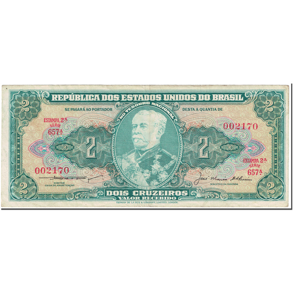 Banconote, Brasile, 2 Cruzeiros, 1957, Undated (1957), KM:157Ab, MB+