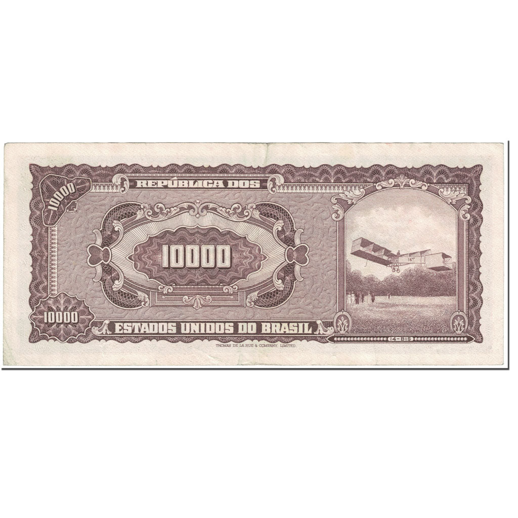 Geldschein, Brasilien, 10 Cruzeiros Novos on 10,000 Cruzeiros, 1967, Undated