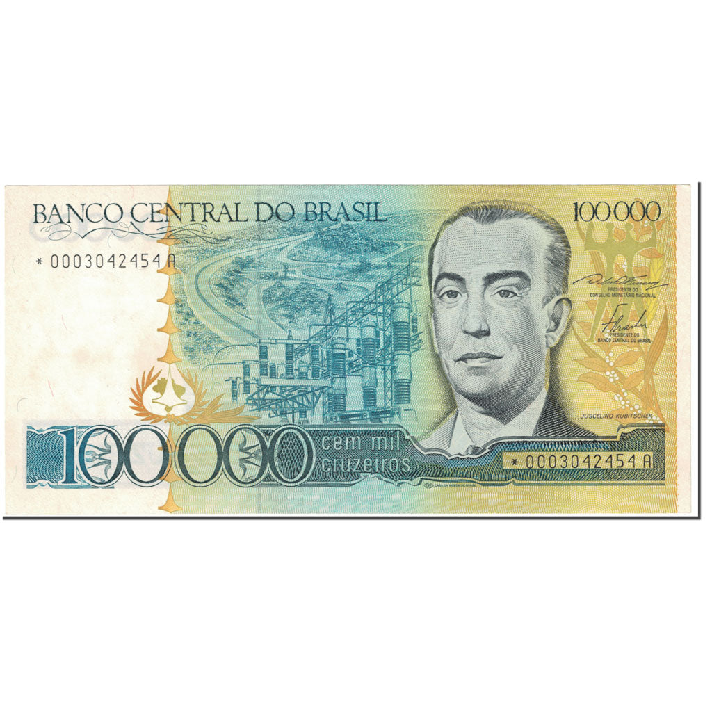 Banknote, Brazil, 100,000 Cruzeiros, 1985, Undated (1985), KM:205a, UNC(63)