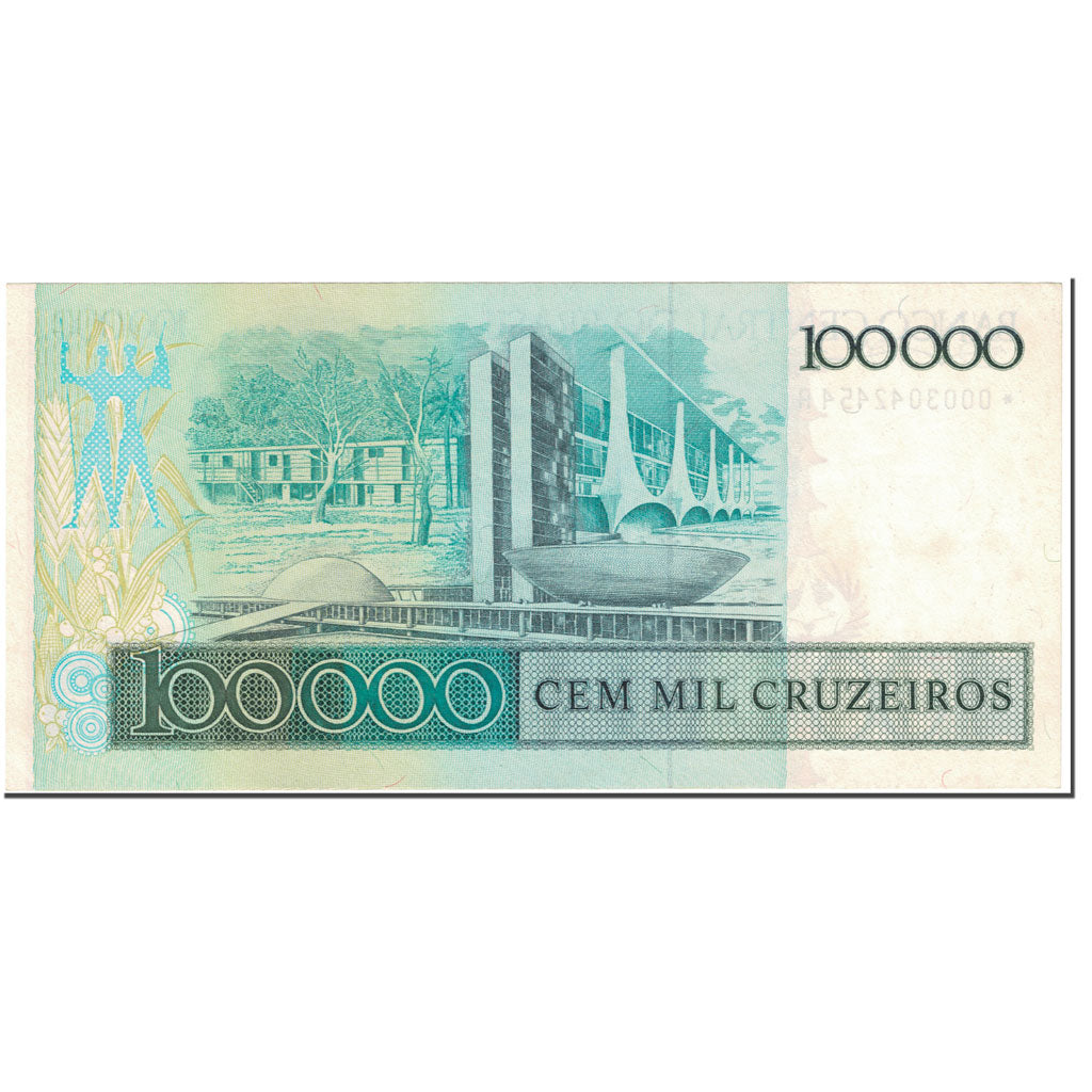 Banknote, Brazil, 100,000 Cruzeiros, 1985, Undated (1985), KM:205a, UNC(63)