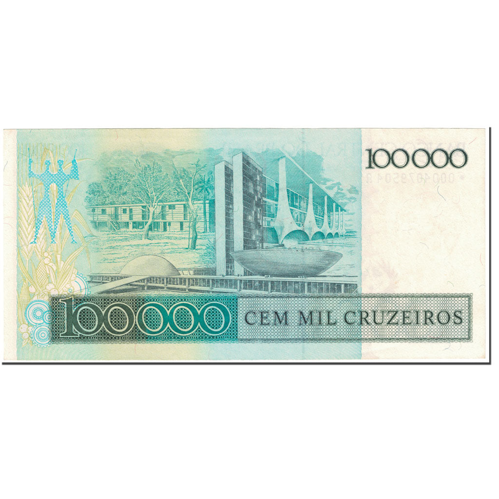 Geldschein, Brasilien, 100 Cruzados on 100,000 Cruzeiros, 1986, Undated (1986)