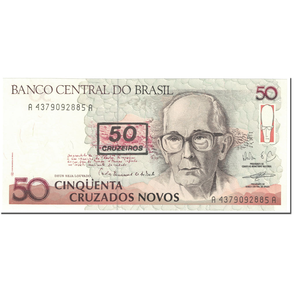 Banconote, Brasile, 50 Cruzeiros on 50 Cruzados Novos, 1991, Undated (1991)