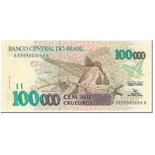 Billet, Brésil, 100,000 Cruzeiros, 1992, Undated (1992), KM:235a, NEUF