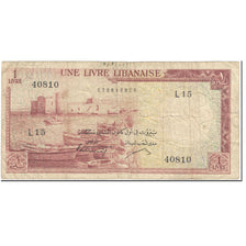 Banknote, Lebanon, 1 Livre, 1963, Undated (1963), KM:55b, VF(20-25)