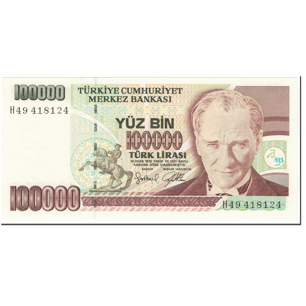 Banknote, Turkey, 100,000 Lira, 1997, Undated (1997), KM:206, UNC(65-70)