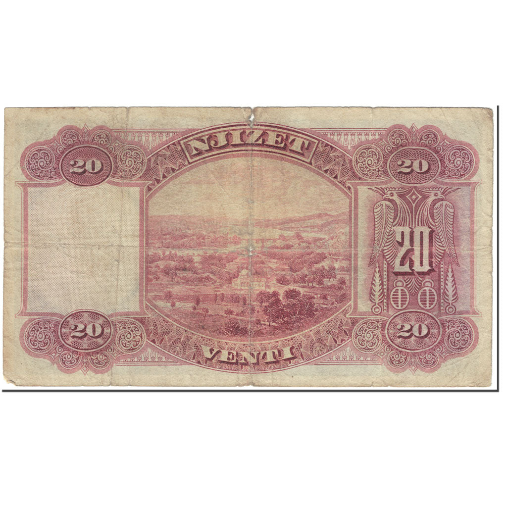 Banknote, Albania, 20 Franka Ari, 1926, 1926-02-28, KM:3a, VG(8-10)