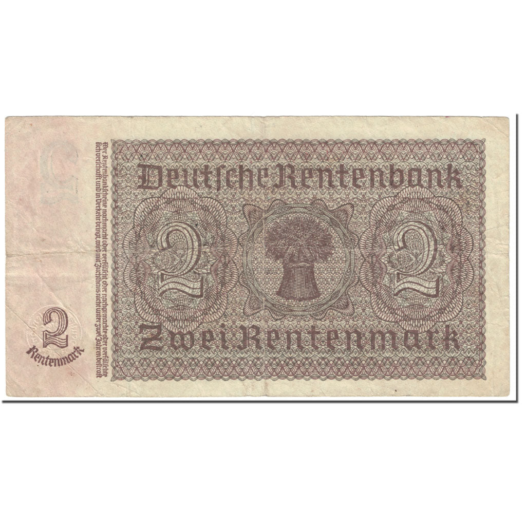 Banknote, Germany, 2 Rentenmark, 1937, 1937-01-30, KM:174b, VG(8-10)