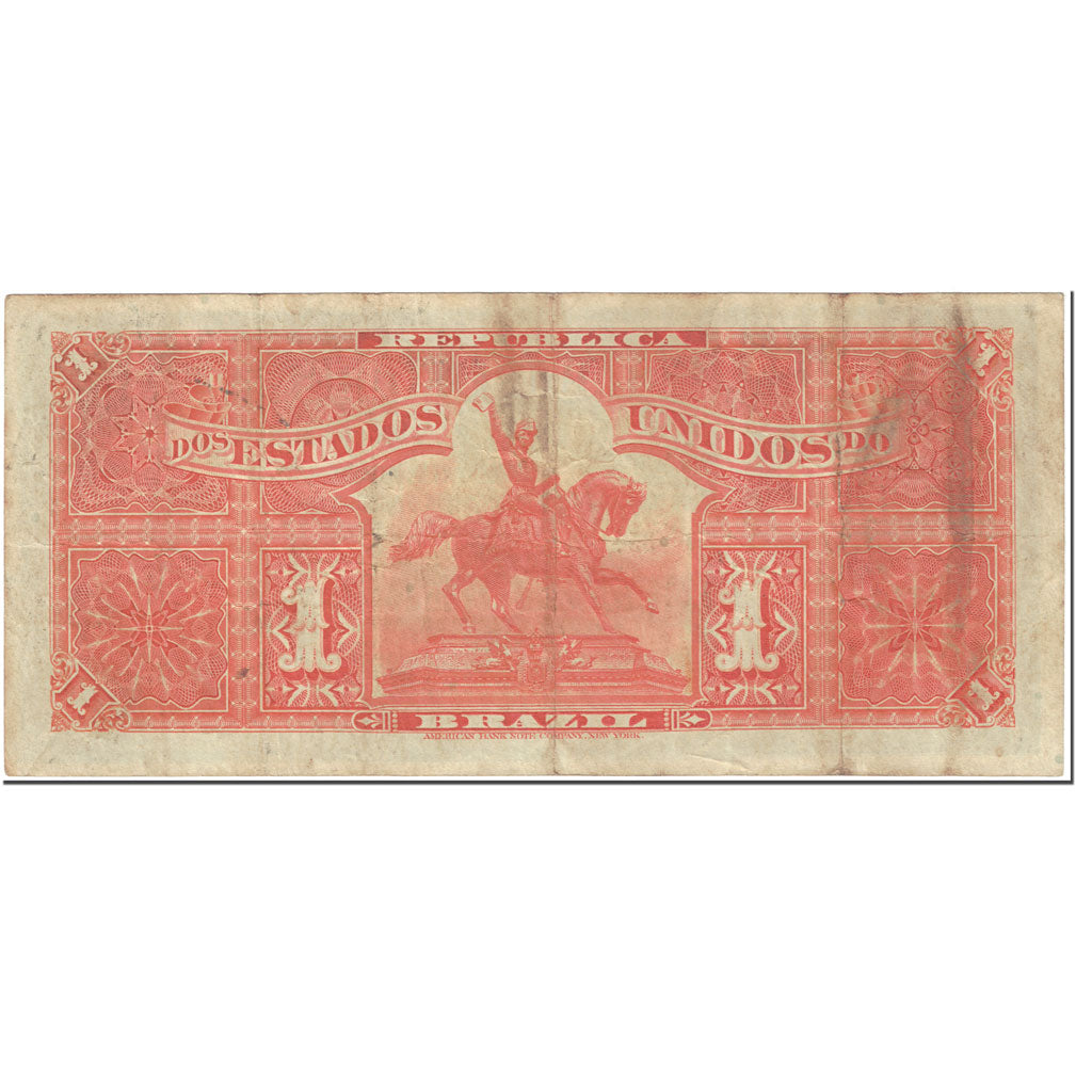 Banknote, Brazil, 1 Mil Reis, 1918, Undated (1918), KM:5a, VF(20-25)