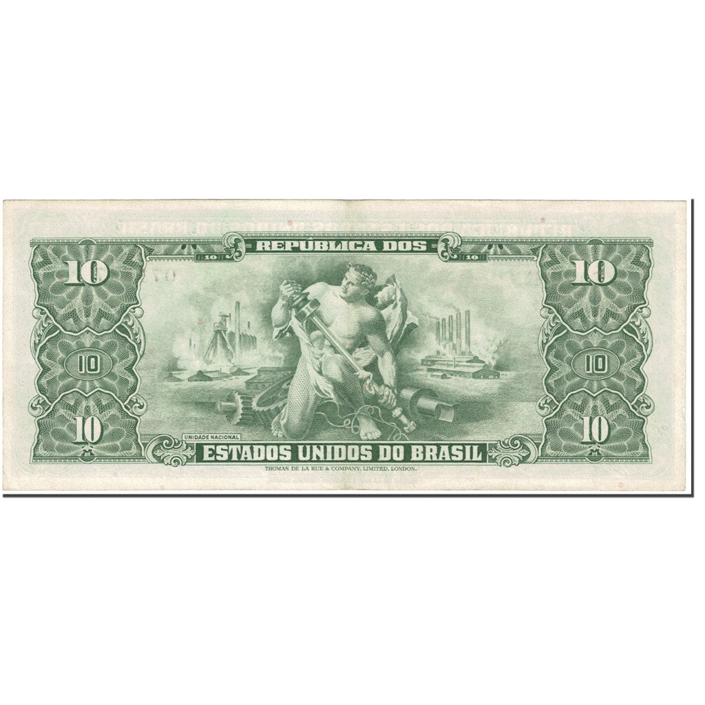 Banconote, Brasile, 10 Cruzeiros, 1953, Undated (1953), KM:159f, SPL