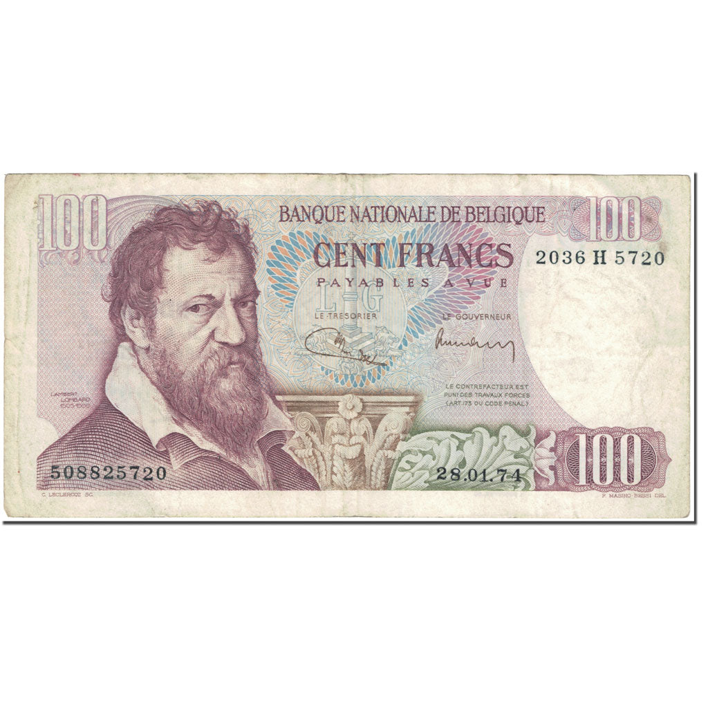 Banknote, Belgium, 100 Francs, 1974, 1974-06-05, KM:134b, EF(40-45)