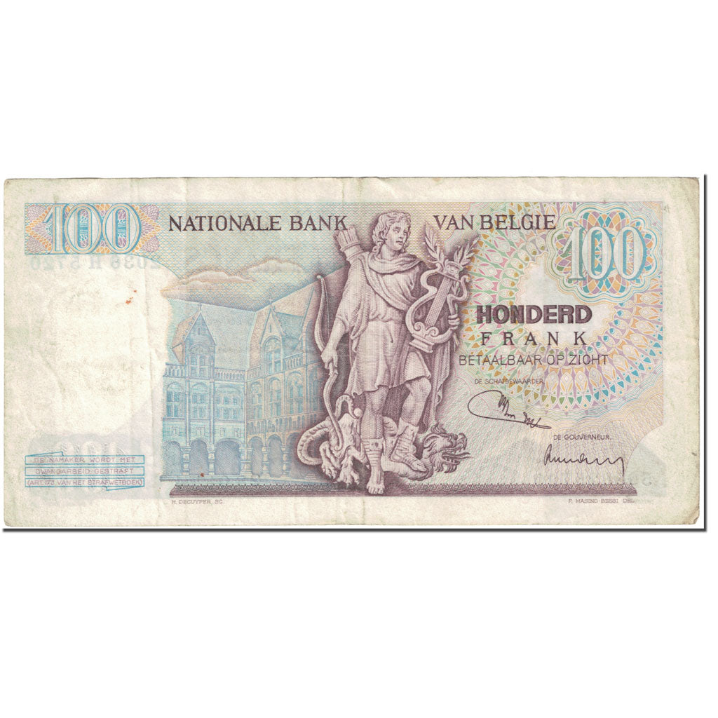 Banknote, Belgium, 100 Francs, 1974, 1974-06-05, KM:134b, EF(40-45)
