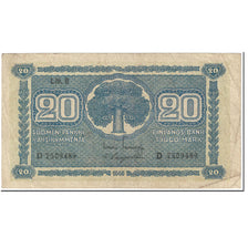 Banknote, Finland, 20 Markkaa, 1945, Undated (1945), KM:78a, EF(40-45)