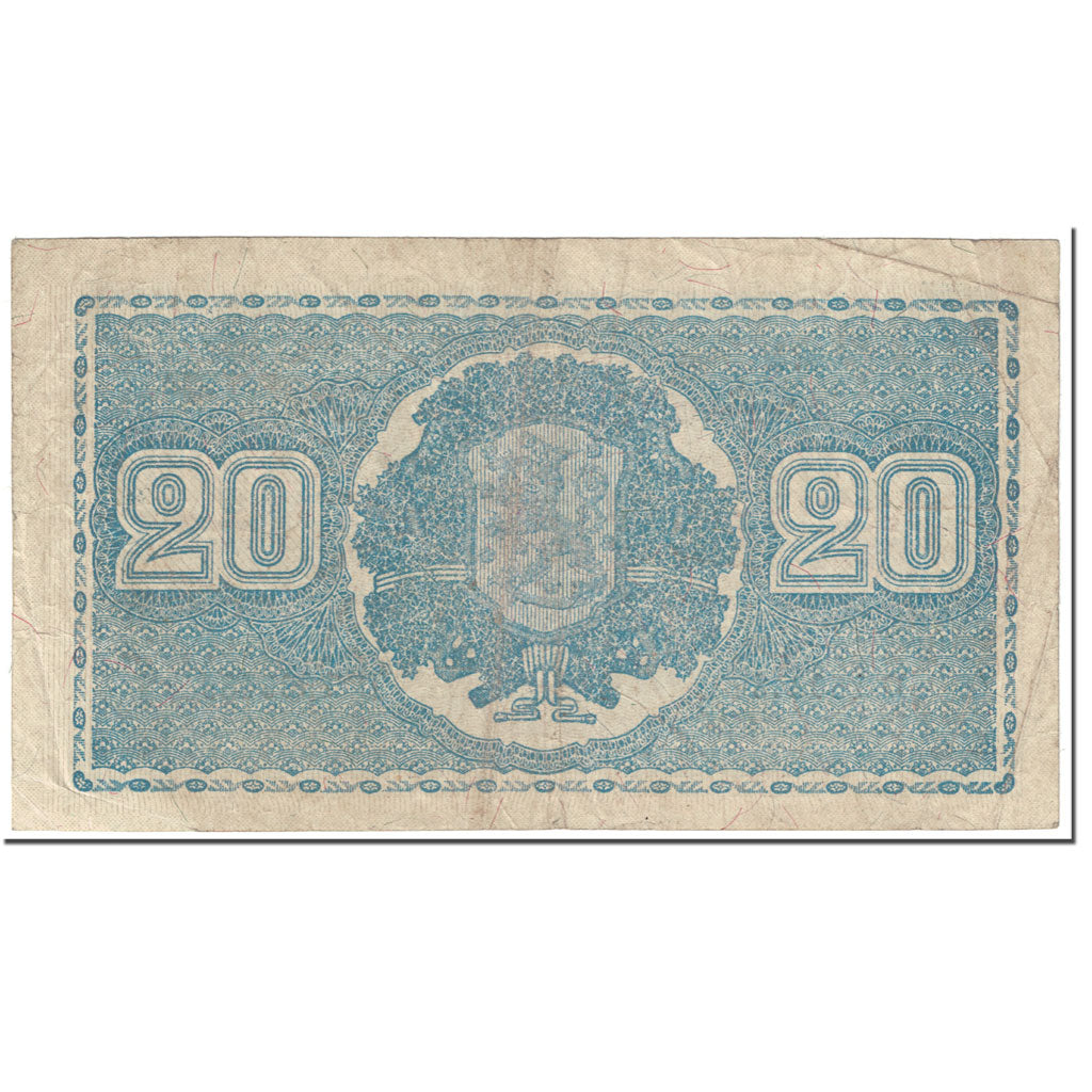 Banknote, Finland, 20 Markkaa, 1945, Undated (1945), KM:78a, EF(40-45)