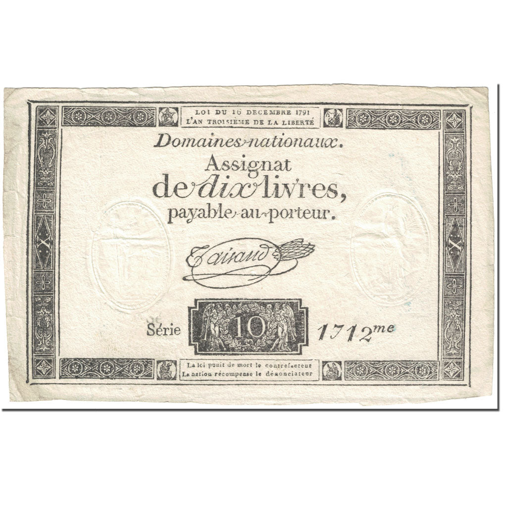 Frankrijk, 10 Livres, 1791, Taisaud, 1791-12-16, SPL, KM:A51