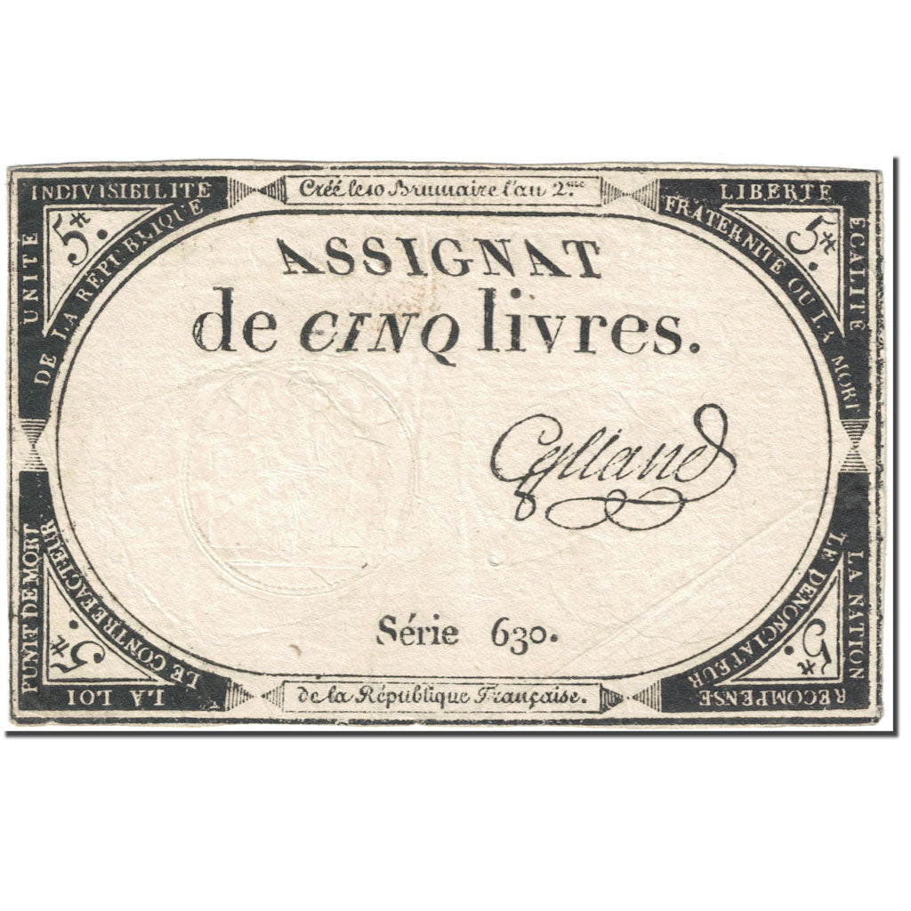 Francia, 5 Livres, 1793, Galland, 1793-10-31, MBC, KM:A76