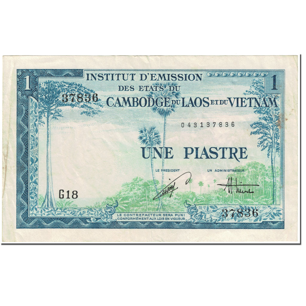 Banknote, FRENCH INDO-CHINA, 1 Piastre = 1 Dong, 1954, Undated (1954), KM:105