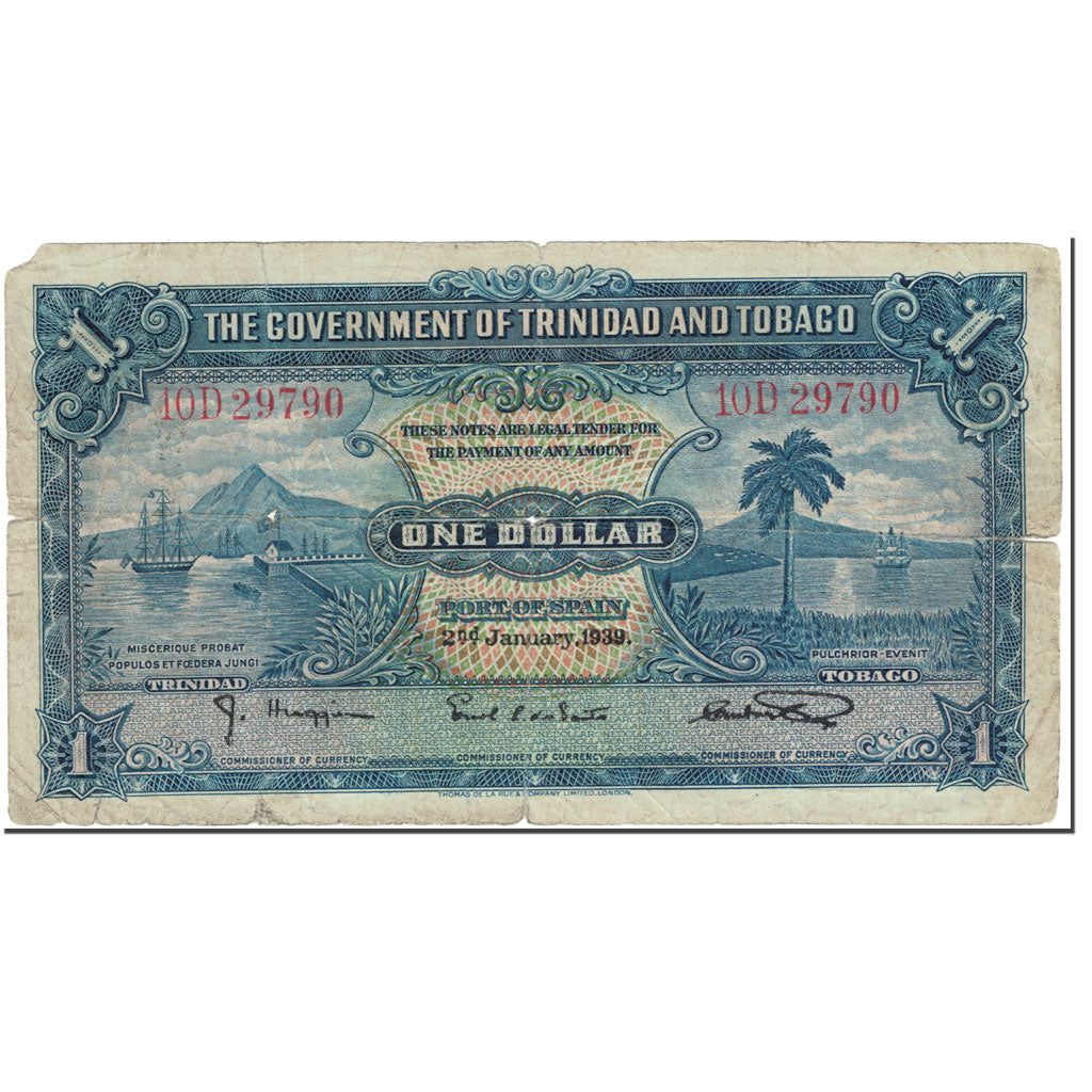 Banknote, Trinidad and Tobago, 1 Dollar, 1939, 1939-01-02, KM:5b, VG(8-10)