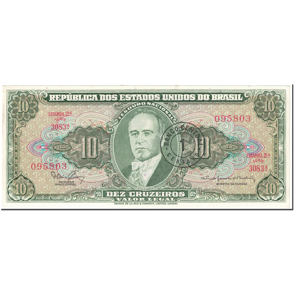 Banconote, Brasile, 1 Centavo on 10 Cruzeiros, 1967, Undated (1967), KM:183b