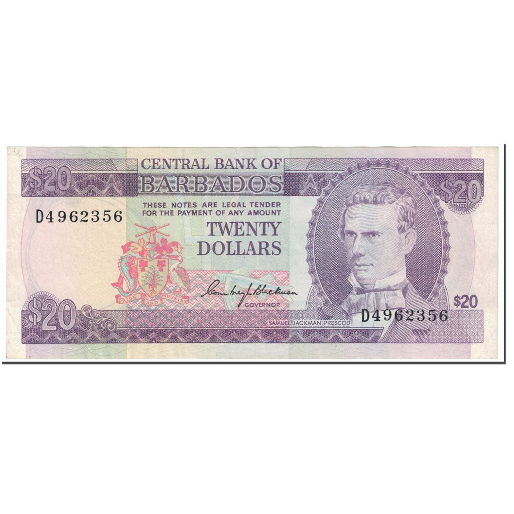 Banknote, Barbados, 20 Dollars, 1973, Undated (1973), KM:34a, UNC(60-62)