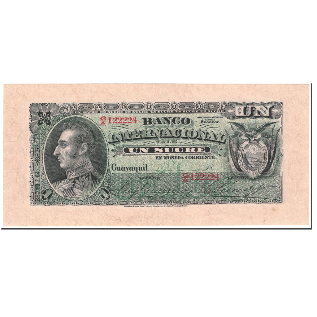 Geldschein, Ecuador, 1 Sucre, 1886-1894, Undated (1886-1894), KM:S172, UNZ